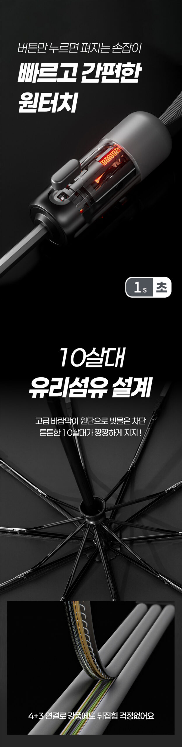 듀홈 캡슐 암막 3단 자동 양우산 이로나 상세 이미지