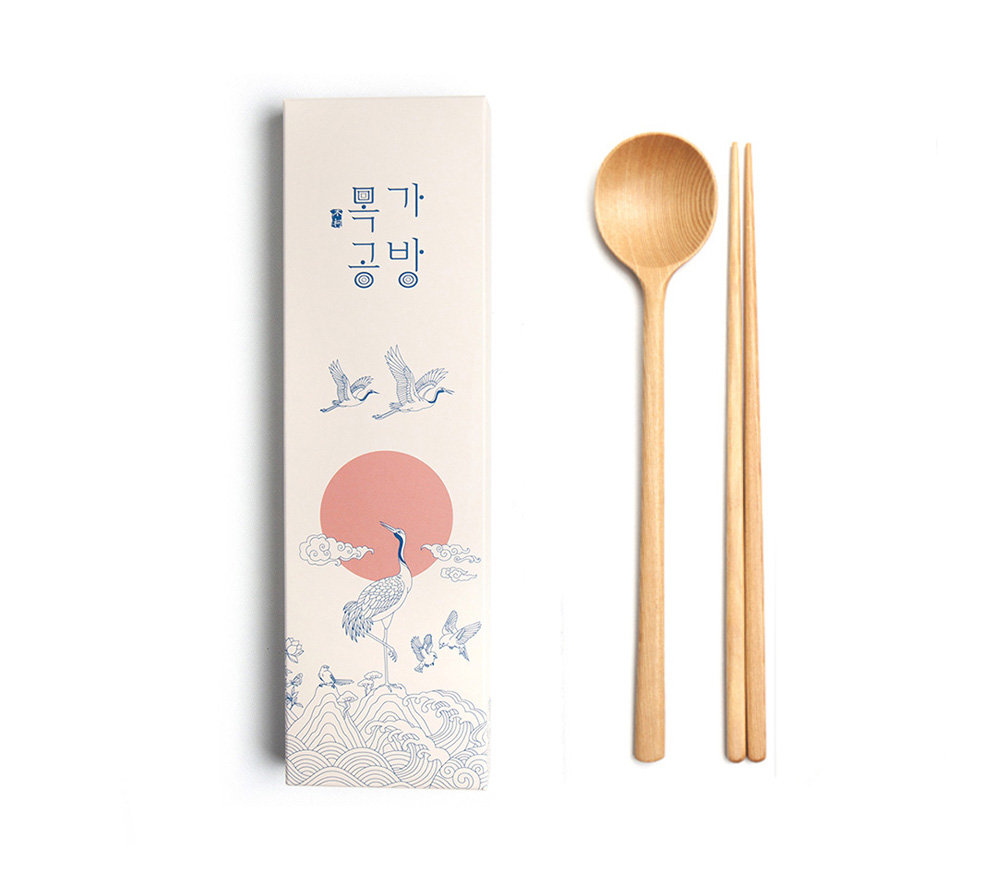 목가공방 천연 오일 순수 달 수저 1인 선물세트 목가공방 천연 오일 순수 달 수저 1인 선물세트