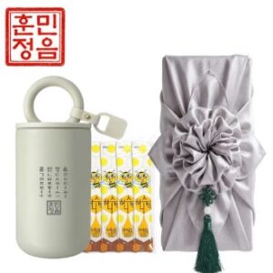 훈민정음 핸들 이중 진공 텀블러 + 허니스틱 꿀스틱 노리개 보자기포장 훈민정음 핸들 이중 진공 텀블러 + 허니스틱 꿀스틱 노리개 보자기포장