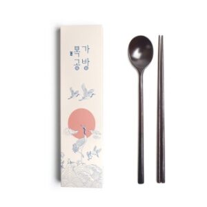 목가공방 국내 옻칠 흑당 달수저 1인 선물세트 목가공방 국내 옻칠 흑당 달수저 1인 선물세트