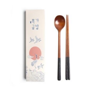 목가공방 국내 옻칠 참숯 달 수저 1인 선물세트
