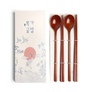 목가공방 국내 옻칠  자연 달수저 2인 선물세트