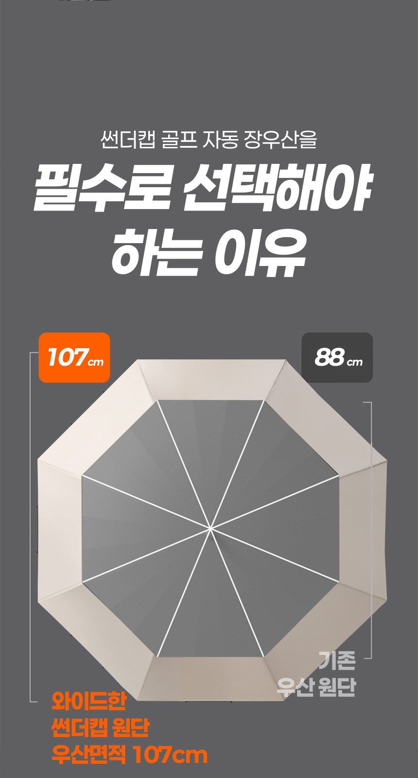 듀홈 썬더캡 골프 자동 장우산 이로나 상세 이미지