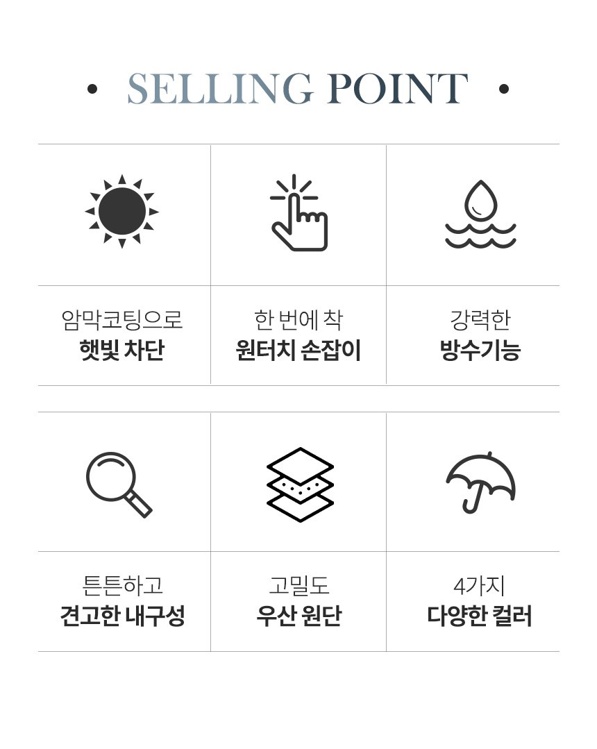 듀홈 썬더캡 골프 자동 장우산 이로나 상세 이미지