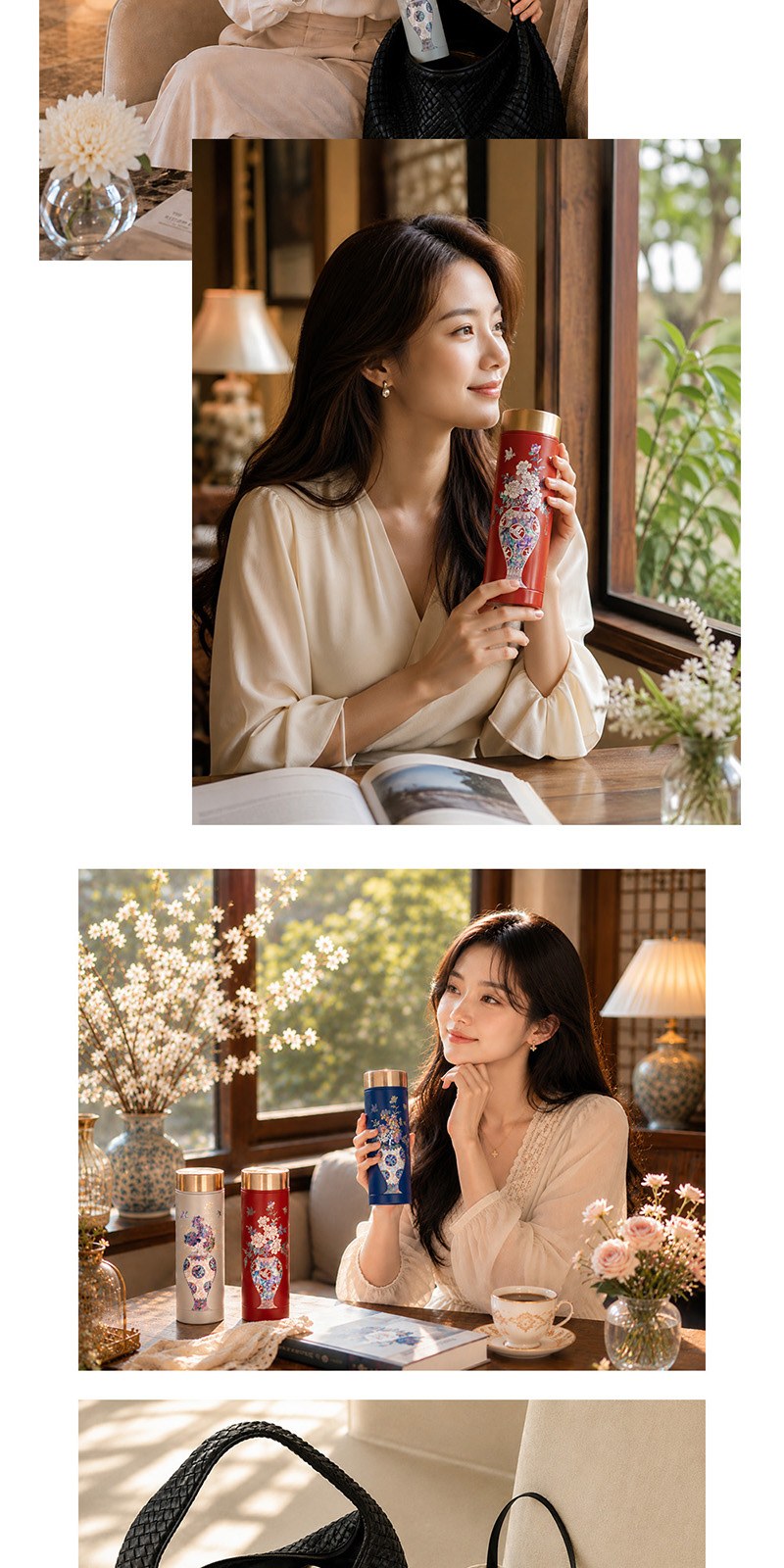 아름누리 꽃병 컬러자개텀블러 300ml 스테인리스 텀블러 상세 이미지