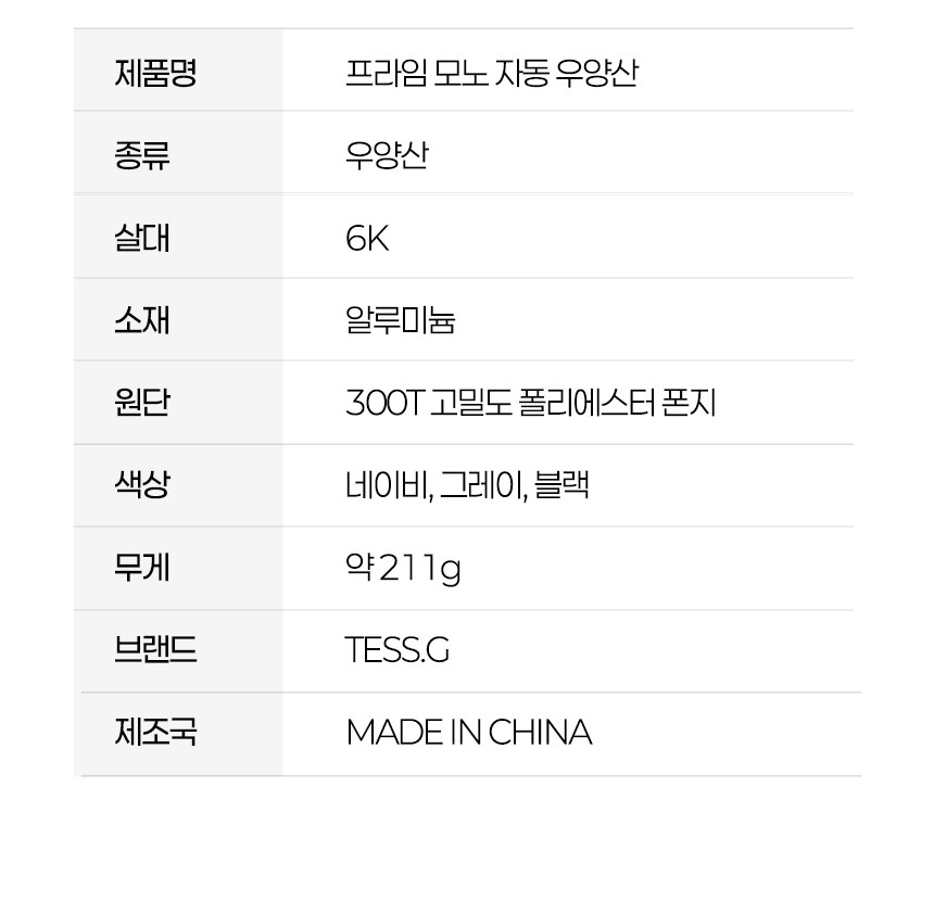 듀홈 프라임모노 3단 자동 우양산 암막 양우산 선물세트 답례품+송월타올 카운테스마라 이로나 상세 이미지