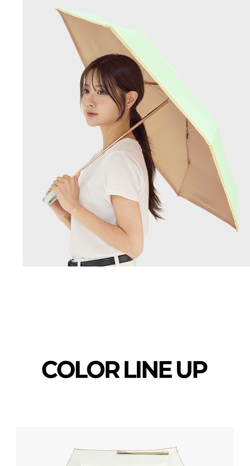 듀홈 비너그립 투톤 초경량 우양산 미니 컬러암막 5단 양우산 선물세트 답례품+무한타올 기라로쉬 이로나 상세 이미지