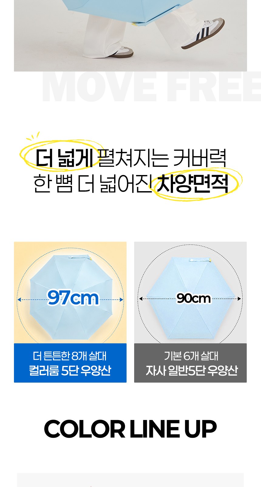 듀홈 컬러룸 초경량 우양산 미니 컬러암막 5단 양우산 선물세트 답례품+무한타올 엠버서더 이로나 상세 이미지