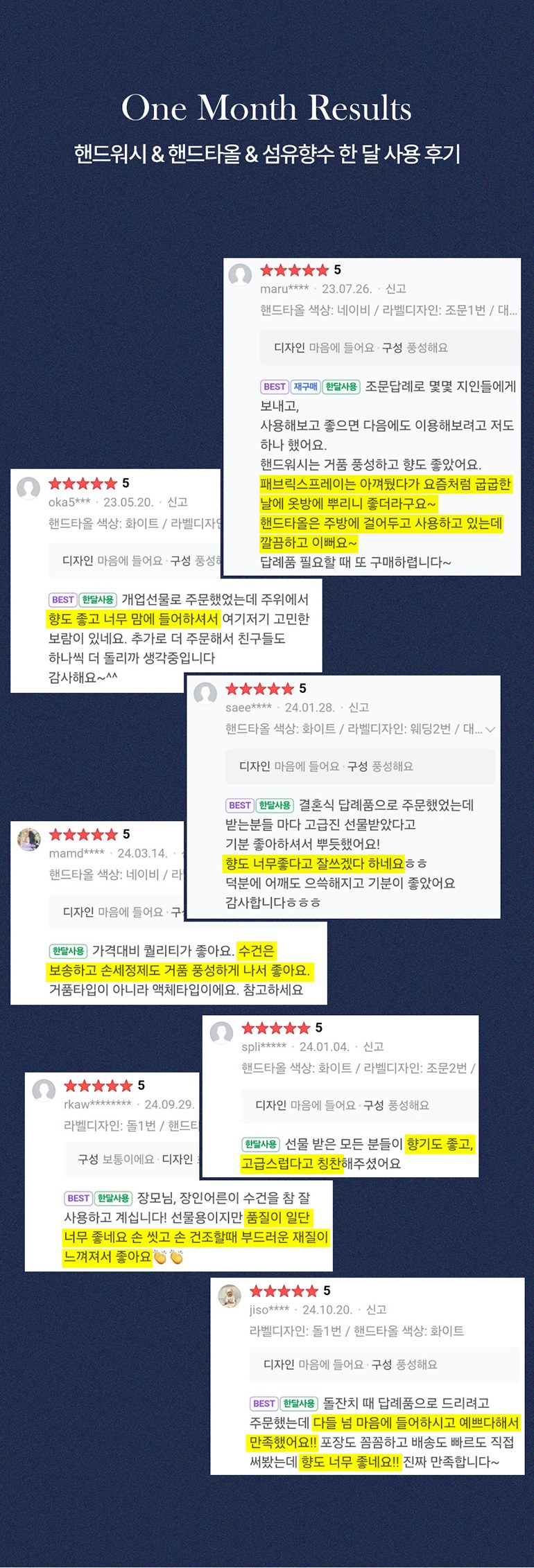 [메이드써니] 핸드타올 2개 모달 40수 60g 고리형 + 핸드워시 250ml + 섬유향수 120ml 상세 이미지