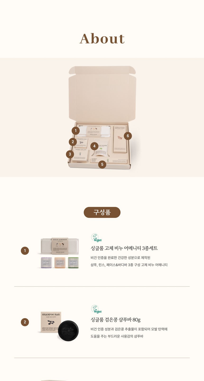 싱글룸 욕실6종 친환경 고급 선물세트 (라온하제) 상세 이미지