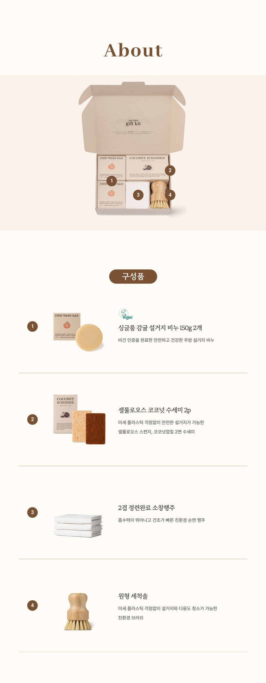 싱글룸 주방4종 친환경 선물세트 (마루) 상세 이미지