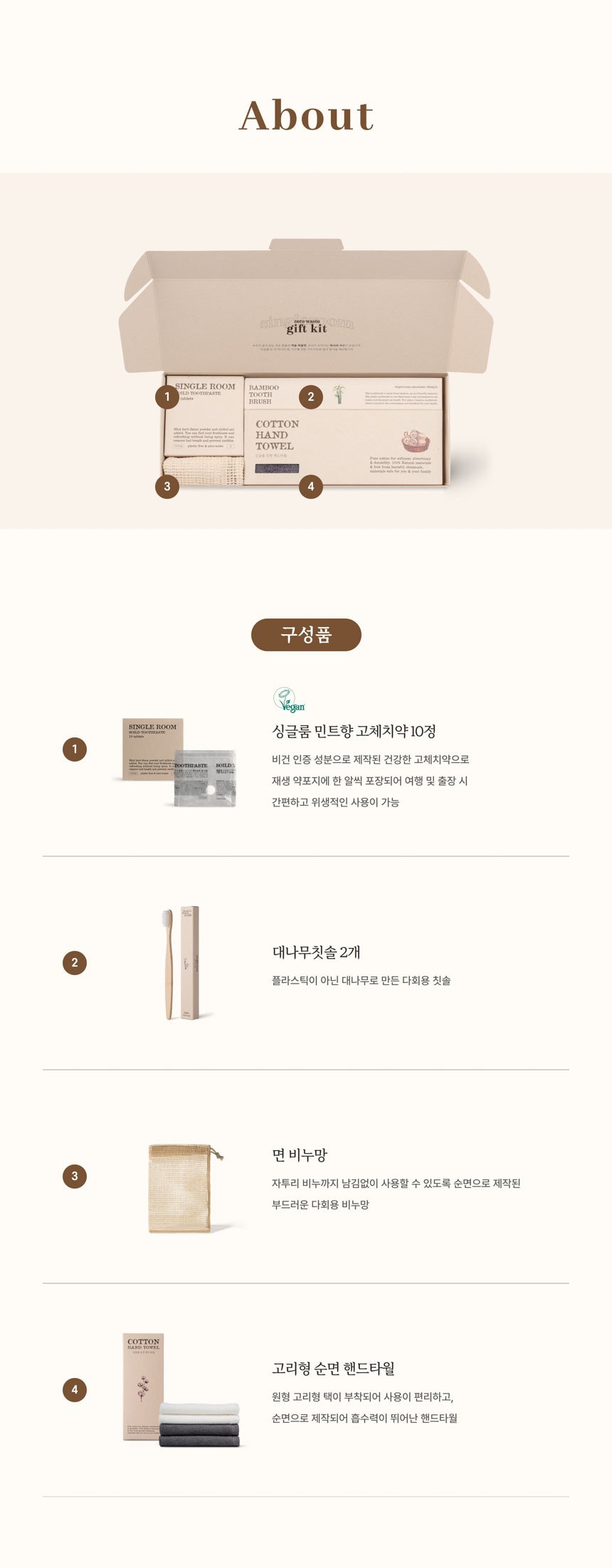 싱글룸 욕실4종 친환경 선물세트 (새솔) 상세 이미지