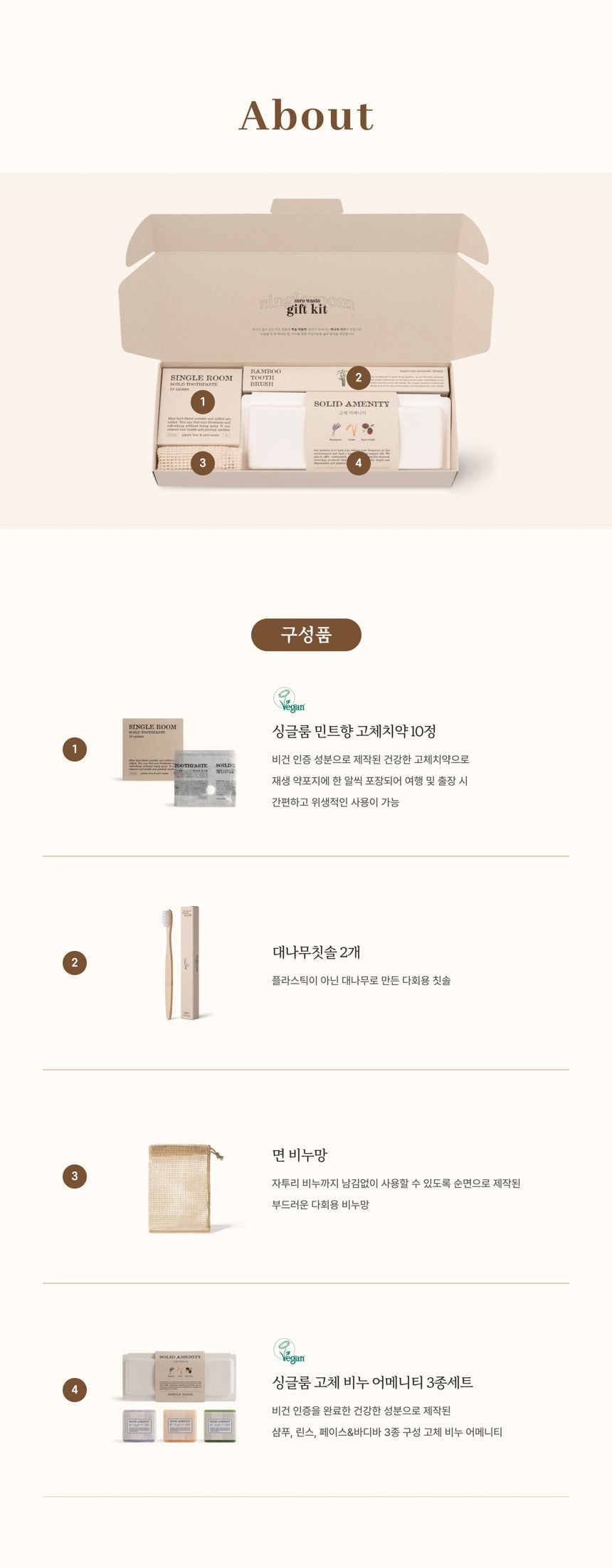 싱글룸 욕실4종 친환경 선물세트 (은솔) 상세 이미지