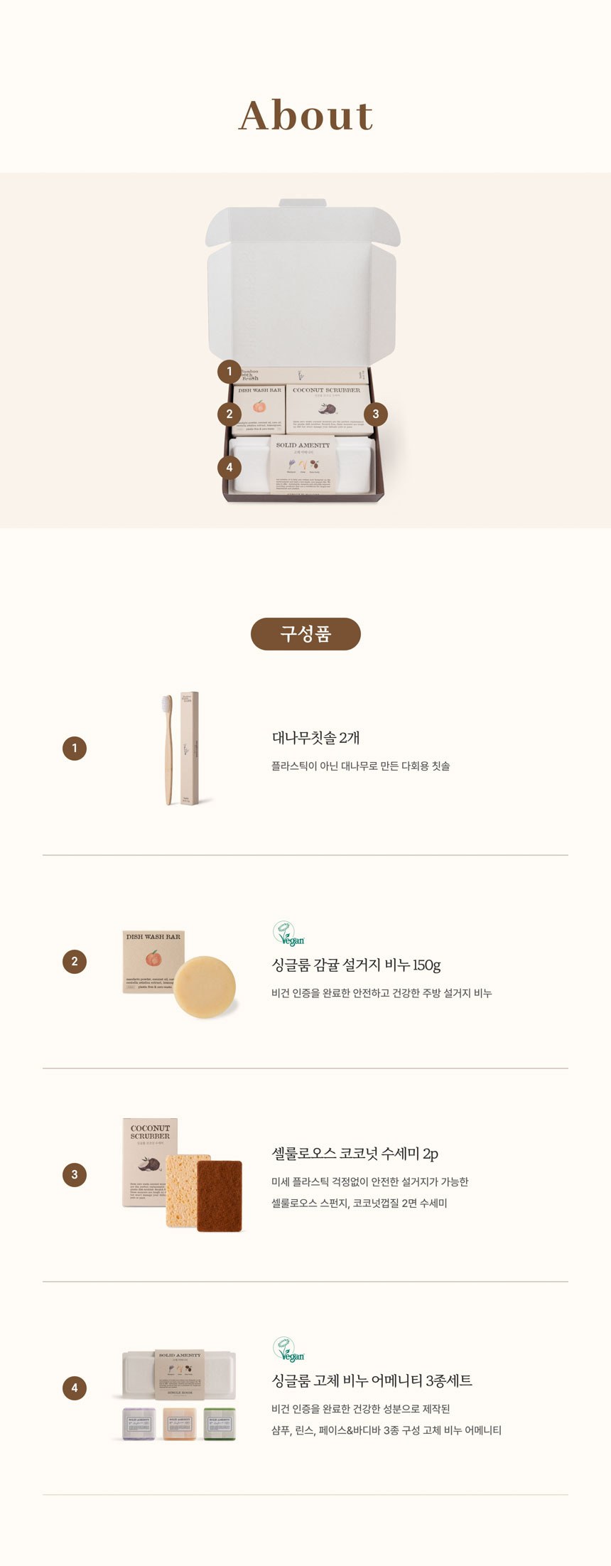 싱글룸 주방2종 욕실2종 친환경 선물세트 (한울) 상세 이미지