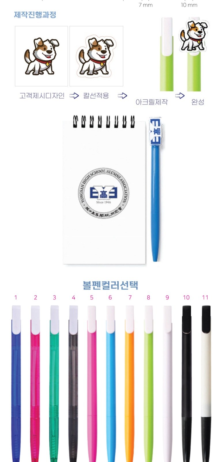 캐릭터볼펜 스프링수첩 세트 상세 이미지